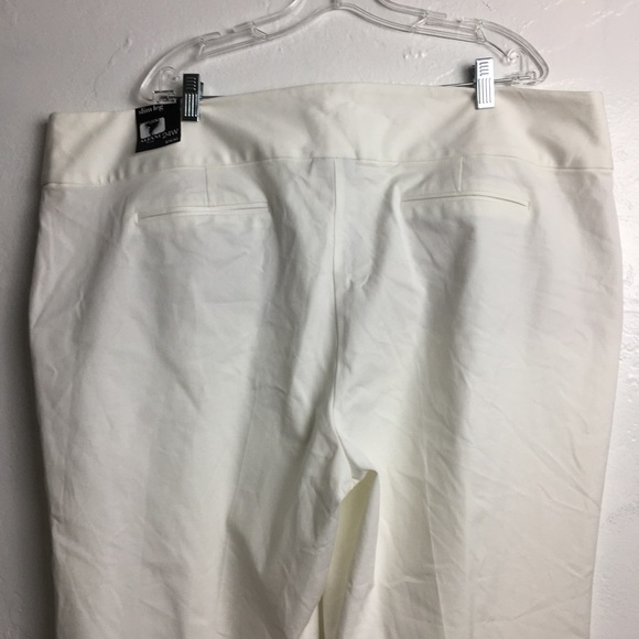 Alfani Tummy Control White Pants Plus size slim leg high rise - Picture 8 of 12